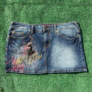 Y2K Baby Phat Glitter Denim Size 13 Mini Skirt